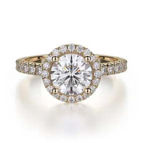 0.48ctw Diamond Halo Engagement Ring