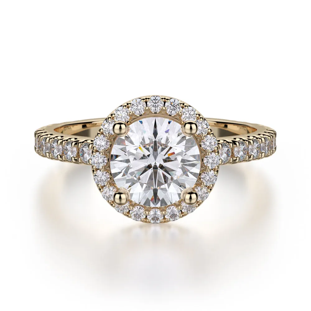 0.48ctw Diamond Halo Engagement Ring