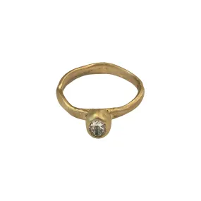 10K Gold Molten Engagement Ring with Lab-Grown Diamond by Lori Swartz