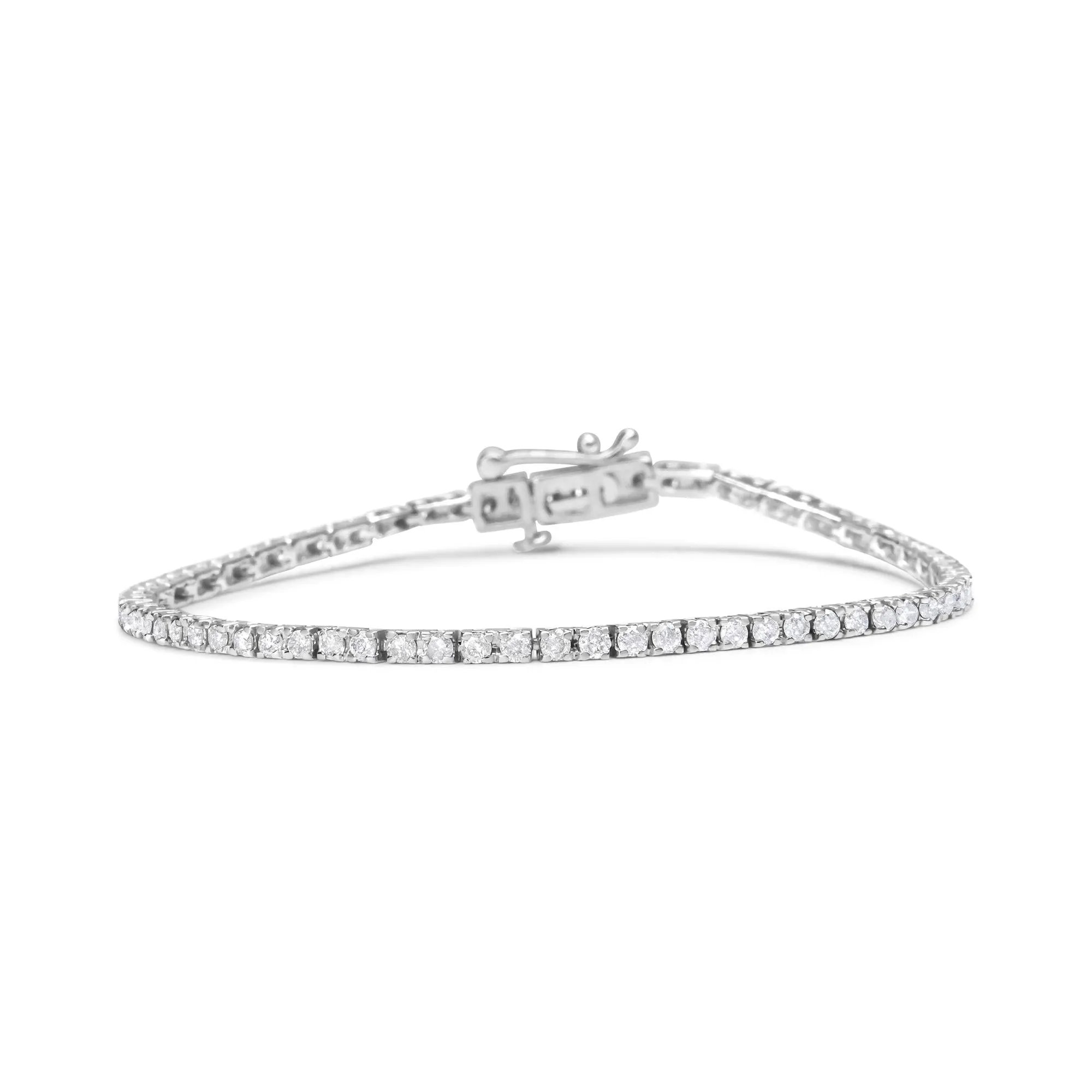 10K White Gold 2.0 Cttw Prong Set Round-Cut 7.25" Classic Diamond