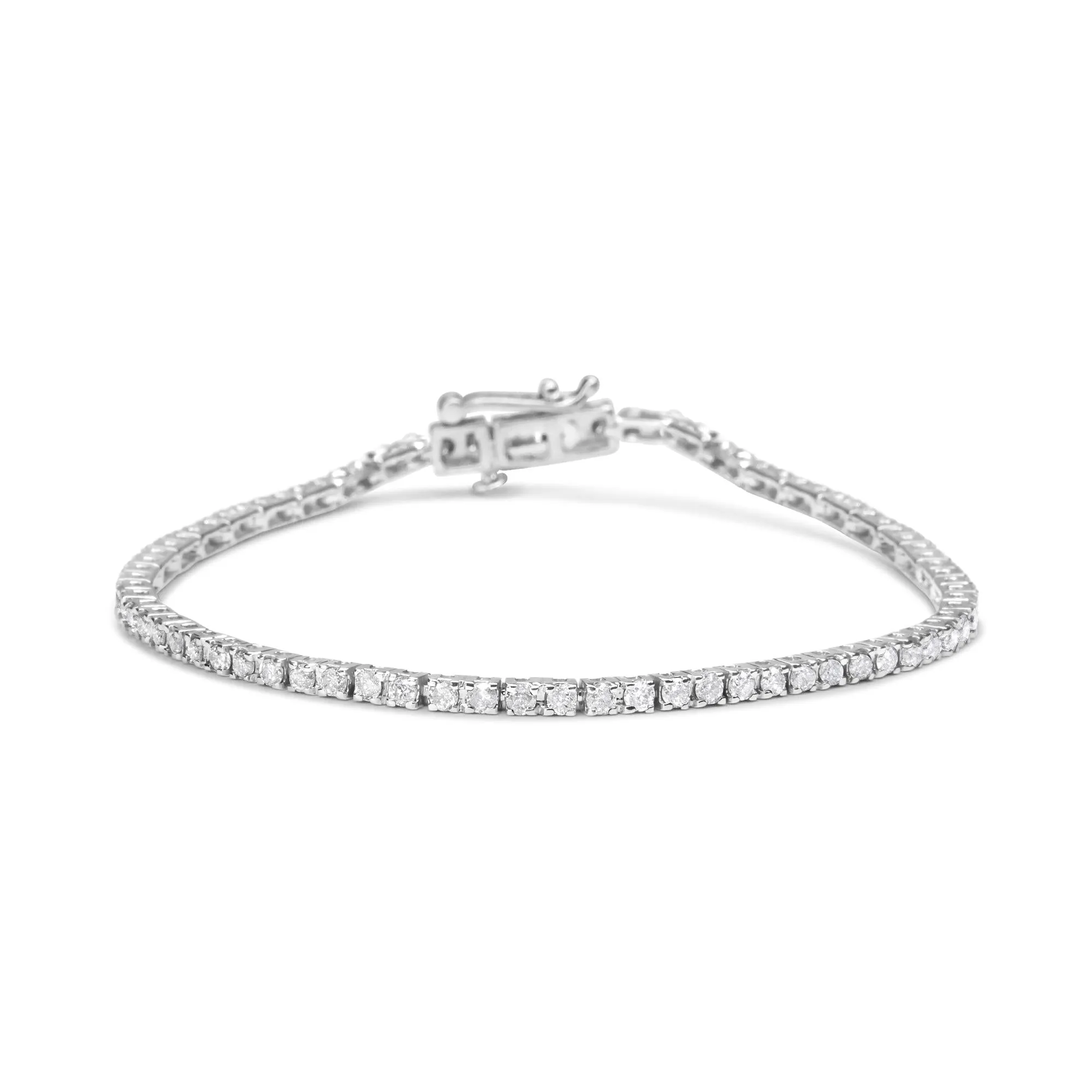 10K White Gold 2.0 Cttw Prong Set Round-Cut 7.25" Classic Diamond
