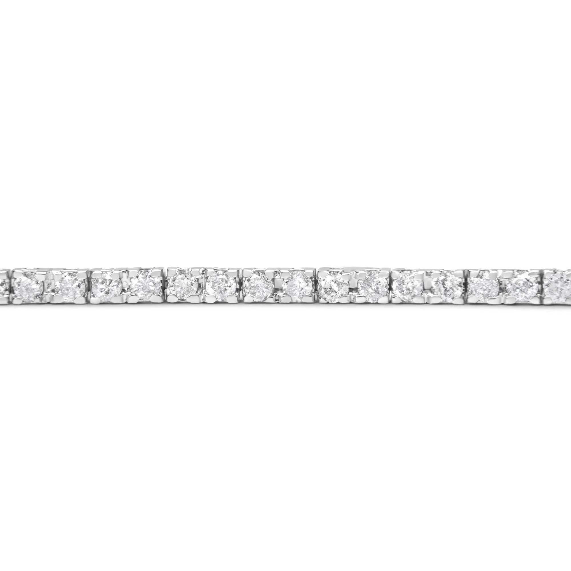 10K White Gold 2.0 Cttw Prong Set Round-Cut 7.25" Classic Diamond