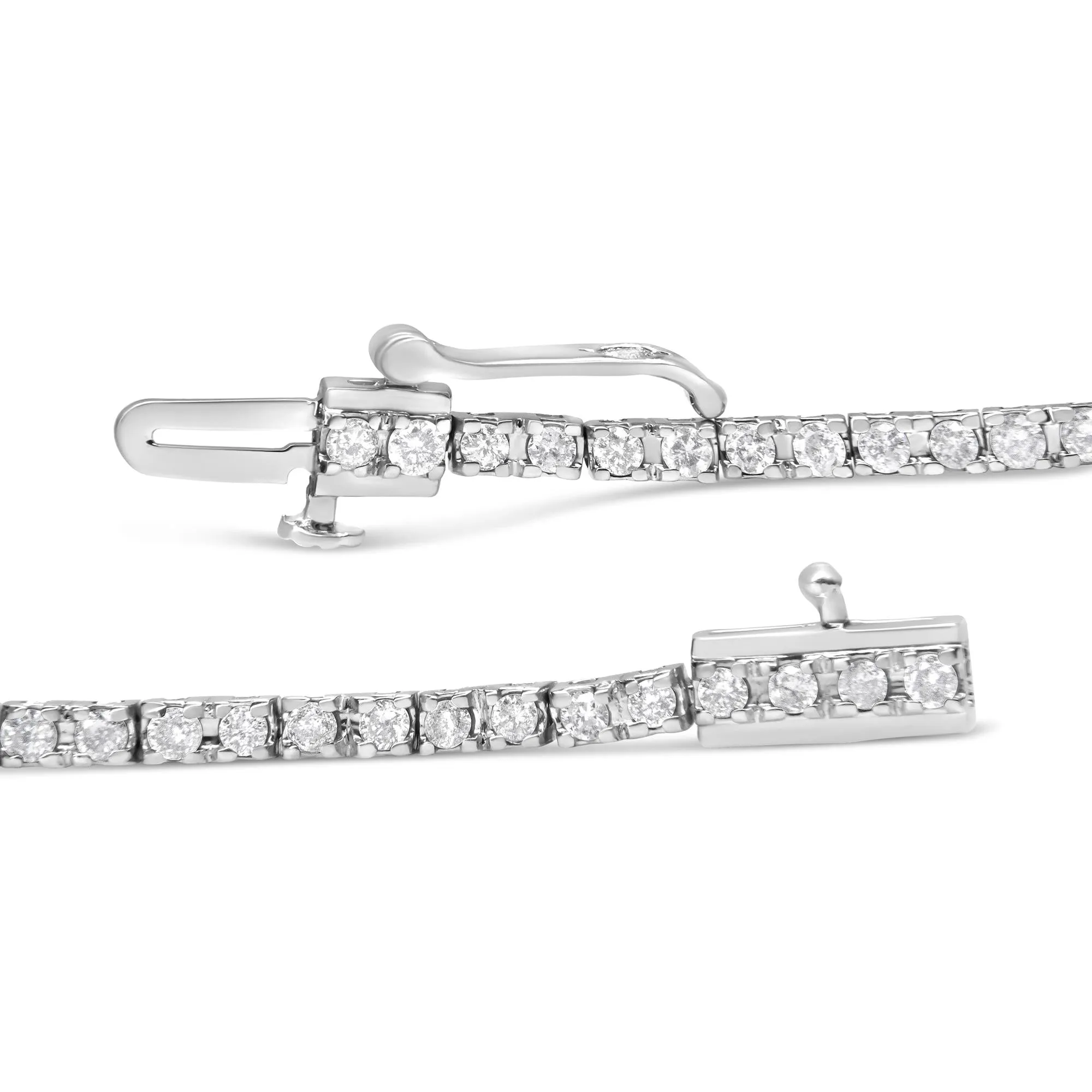 10K White Gold 2.0 Cttw Prong Set Round-Cut 7.25" Classic Diamond