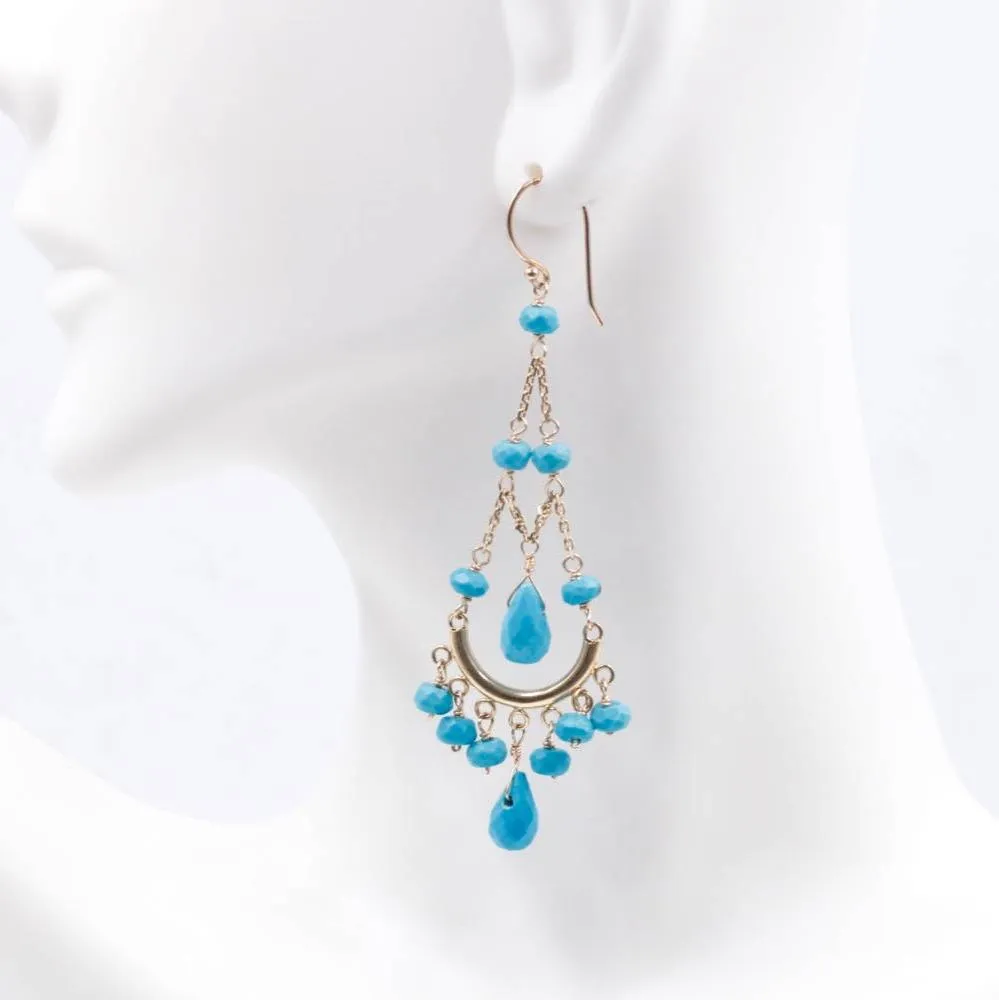 10KT Natural Turquoise Turquoise Earring Turquoise jewelry Sleeping Beauty Gift for Mom 10K YG Half Moon Earring Sleeping Beauty Turquoise SKU: 00107882
