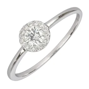 1/3 Carat Mini Halo Engagement Ring