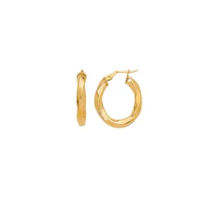 14K Gold Italian Twisted Hoop Earrings