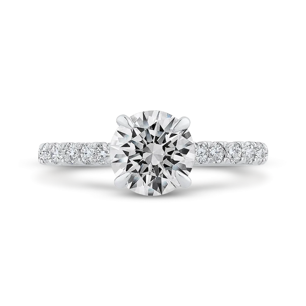 14K White Gold Diamond Engagement Ring (Semi-Mount)