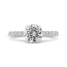 14K White Gold Diamond Engagement Ring (Semi-Mount)
