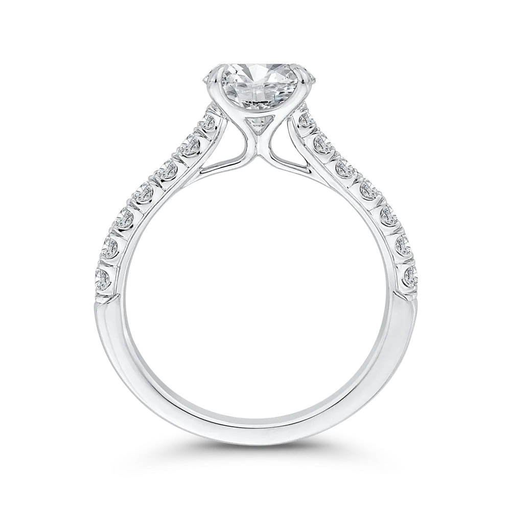 14K White Gold Diamond Engagement Ring (Semi-Mount)