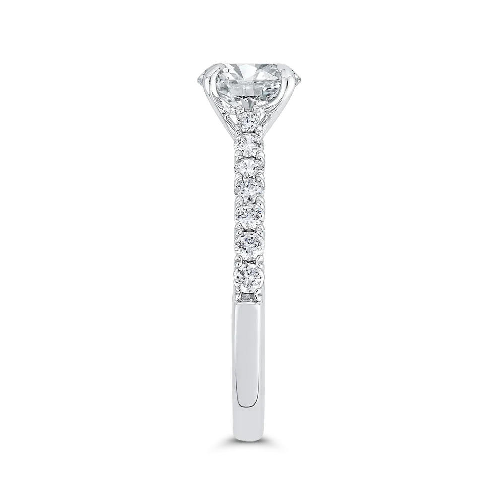 14K White Gold Diamond Engagement Ring (Semi-Mount)