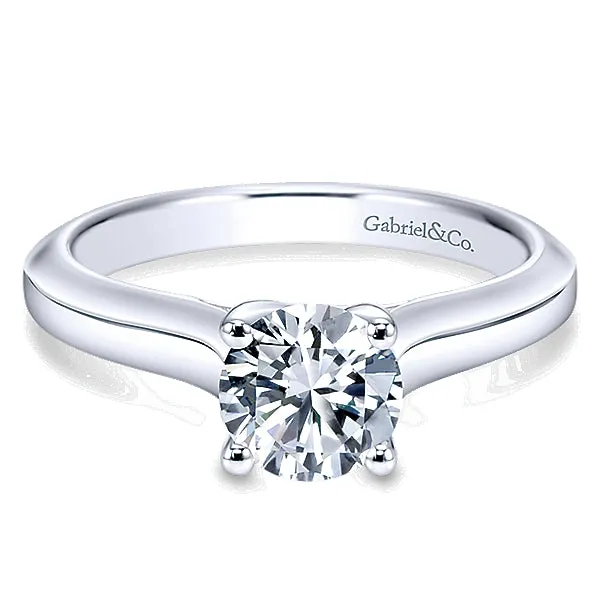14k White Gold Four Prong Solitaire Engagement Ring - ER6611W4JJJ