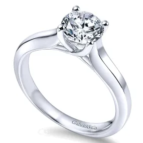 14k White Gold Four Prong Solitaire Engagement Ring - ER6611W4JJJ