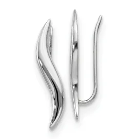 14k White Polished Finish Fancy Climber Earrings