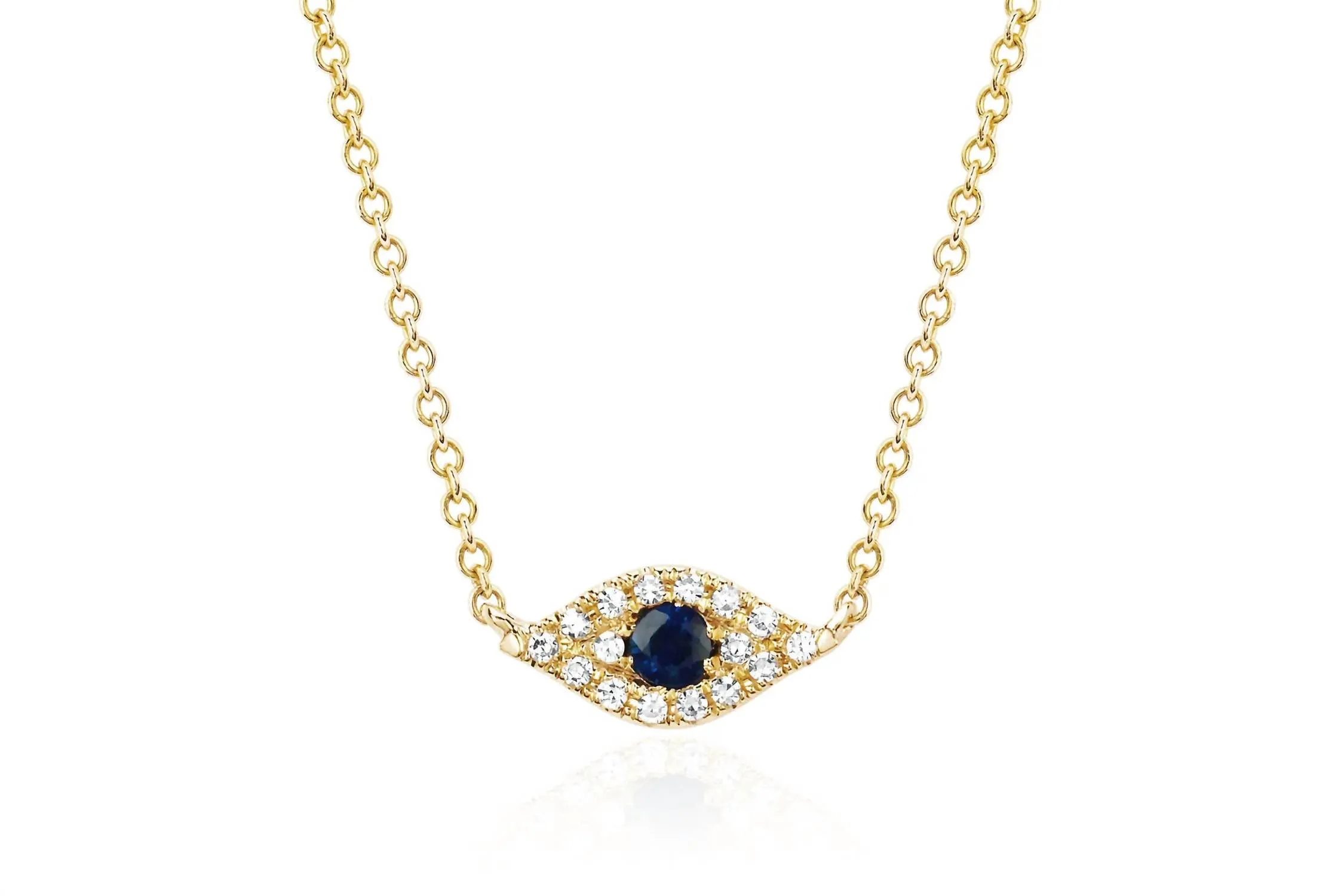 14Kw Diamond Evil Eye Choker Necklace In Gold