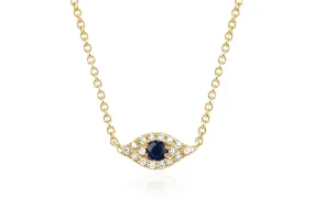 14Kw Diamond Evil Eye Choker Necklace In Gold