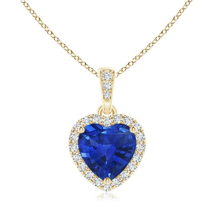 1.68 CT. Heart Sapphire and White Sapphire Pendant