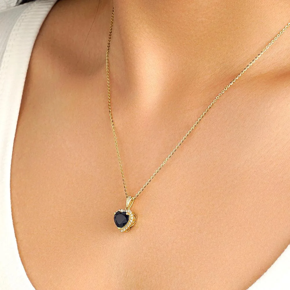 1.68 CT. Heart Sapphire and White Sapphire Pendant