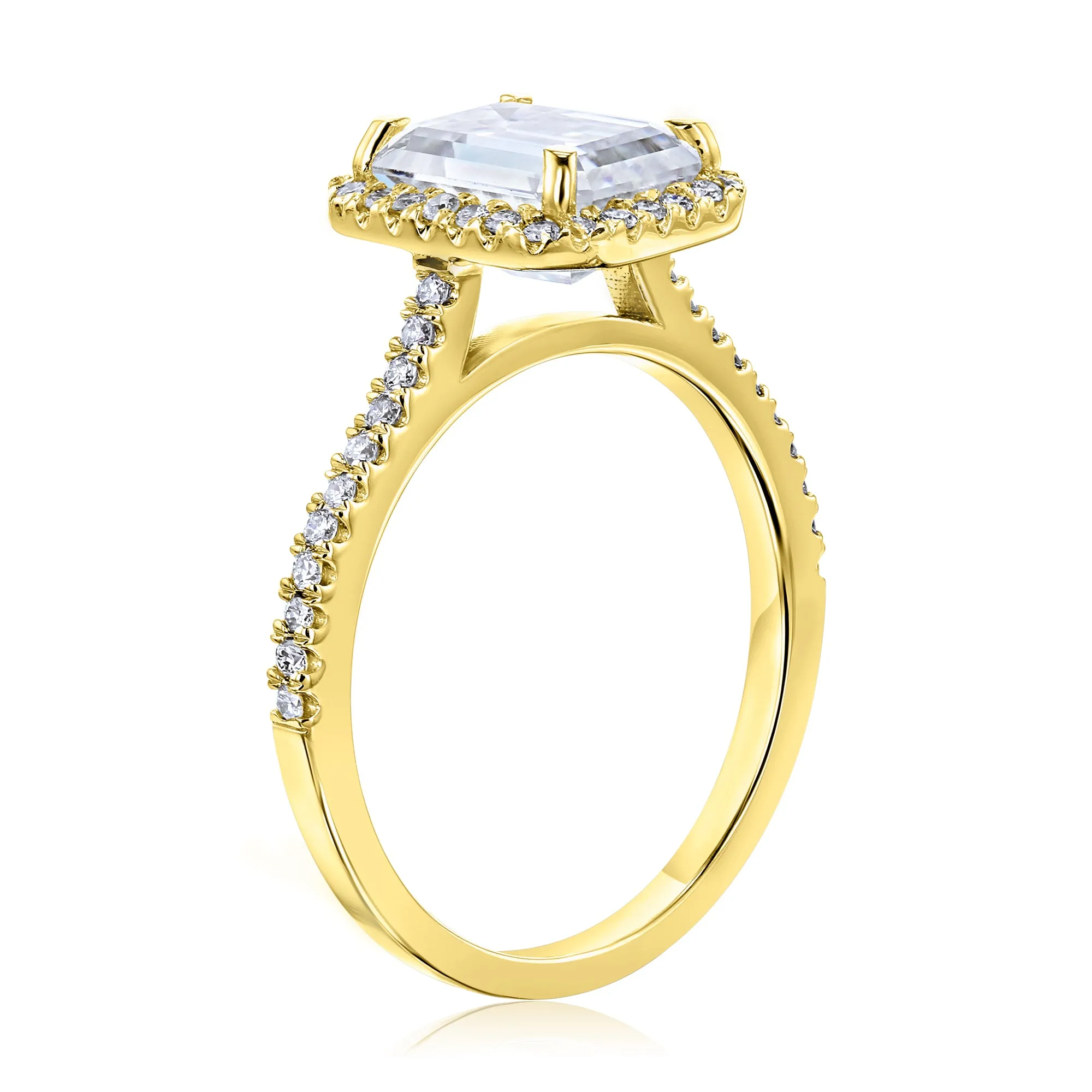 1.75ct Emerald Halo Bridal Set