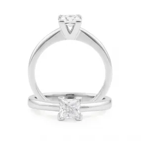 18CT White Gold Diamond Corner Set Solitaire Engagement Ring