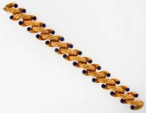 18K Yellow Gold and Lapis Lazuli Bracelet