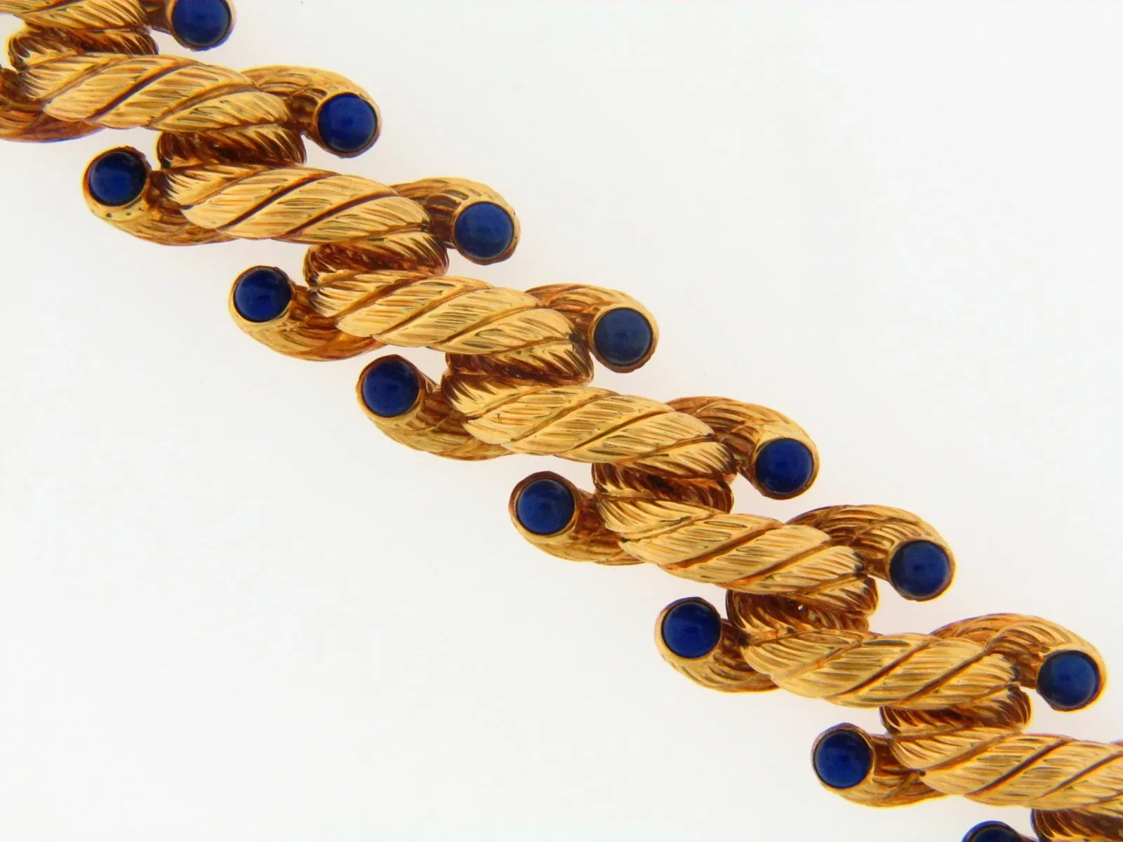 18K Yellow Gold and Lapis Lazuli Bracelet