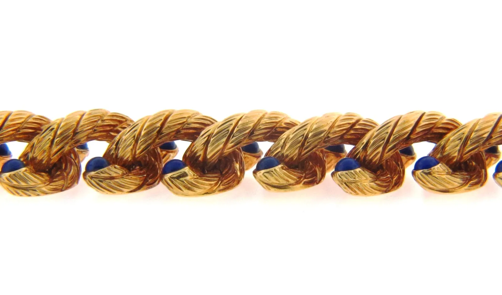 18K Yellow Gold and Lapis Lazuli Bracelet