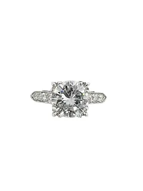 1950s GIA 2.42 Carats Diamond Platinum Engagement Ring