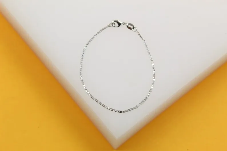 1mm Flat Diamond Cut Mariner Bracelet (I20B)(E61)(F129)