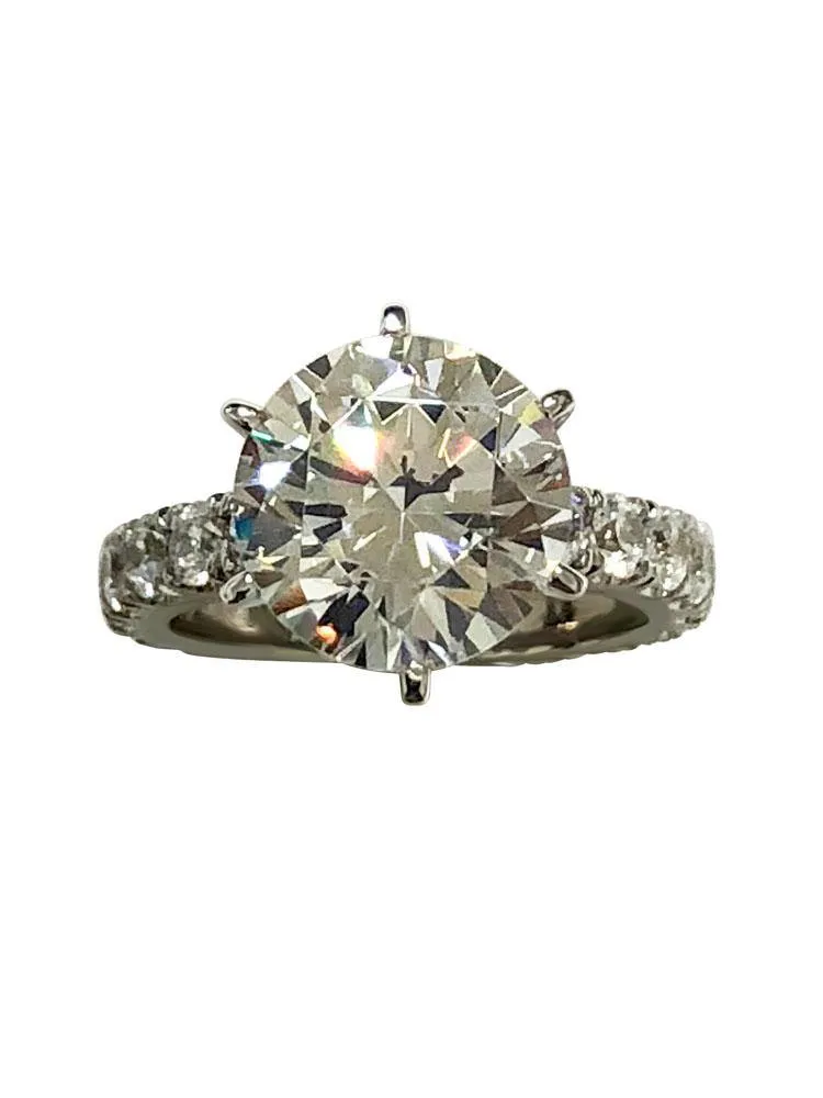 4 Carat Round Cubic Zirconia Engagement ring eternity style