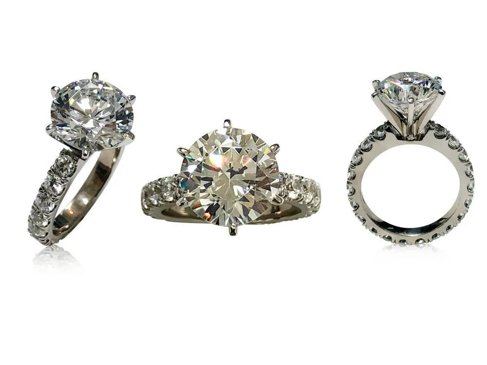4 Carat Round Cubic Zirconia Engagement ring eternity style