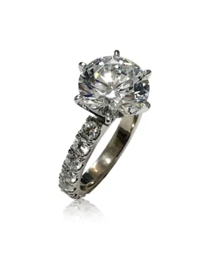 4 Carat Round Cubic Zirconia Engagement ring eternity style
