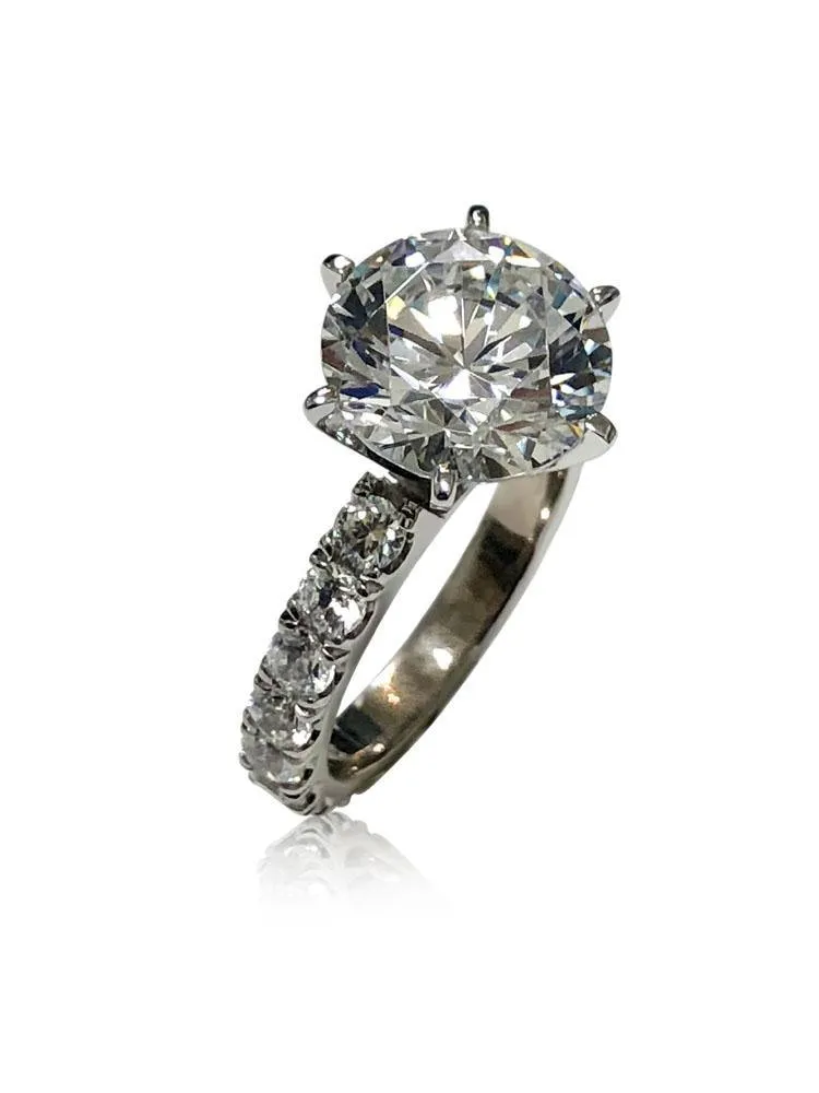 4 Carat Round Cubic Zirconia Engagement ring eternity style