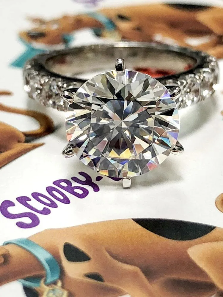 4 Carat Round Cubic Zirconia Engagement ring eternity style