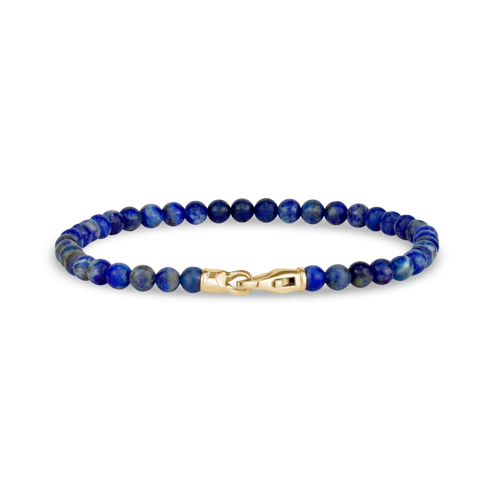 4mm Gold Clasp Lapis Lazuli Bead Bracelet