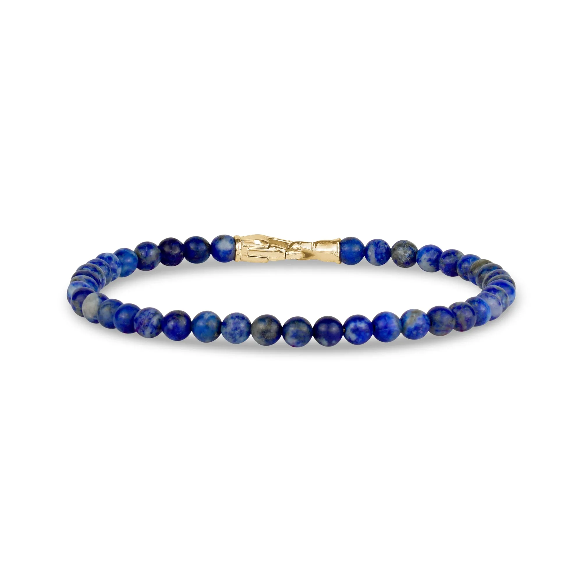 4mm Gold Clasp Lapis Lazuli Bead Bracelet