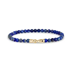 4mm Gold Clasp Lapis Lazuli Bead Bracelet