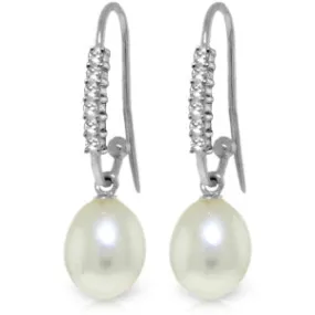 8.18 Carat 14K Solid White Gold Every Breath Taken Pearl Diamond Earrings