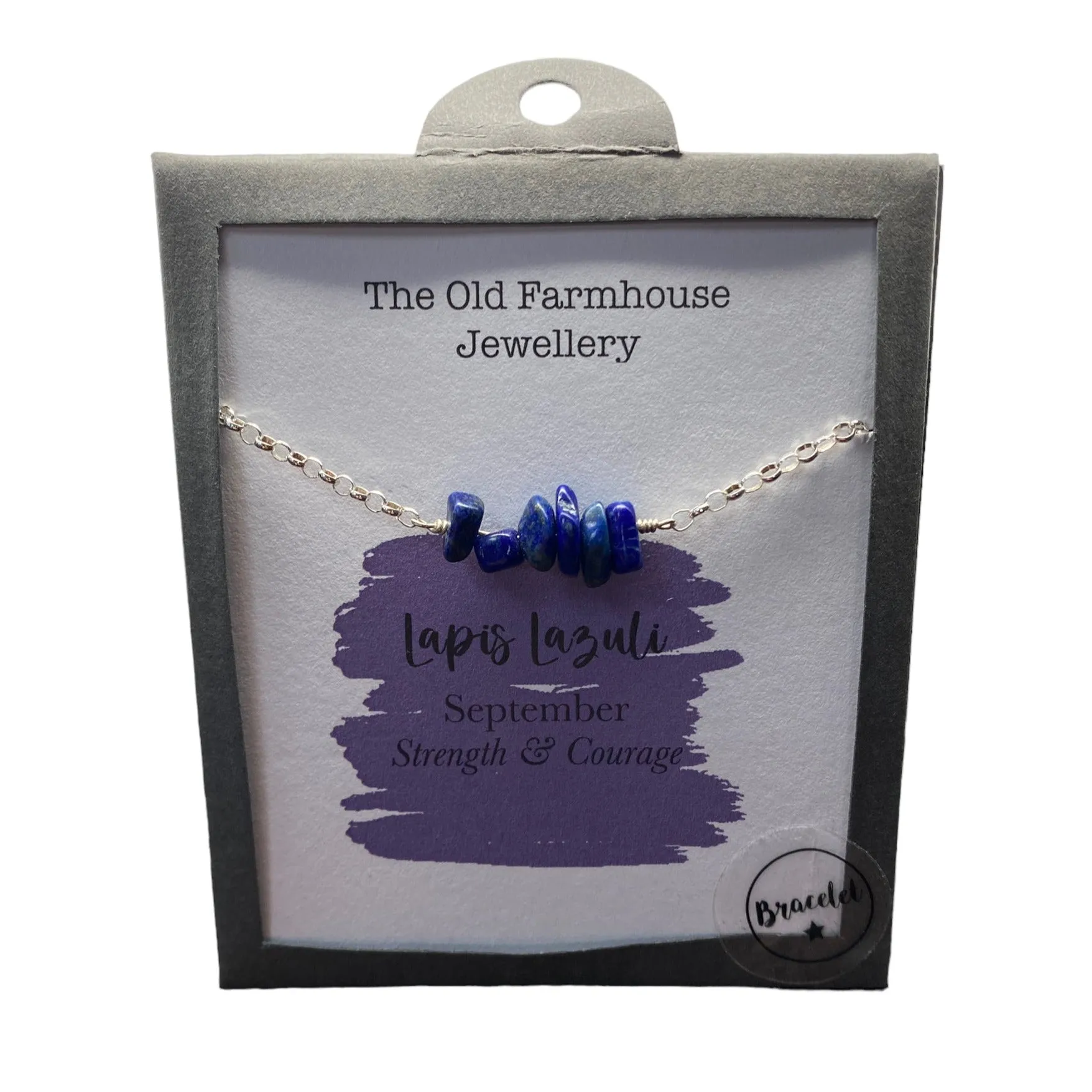925 Silver & Lapis Lazuli Set September Birthstone 8" - 9" Bracelet