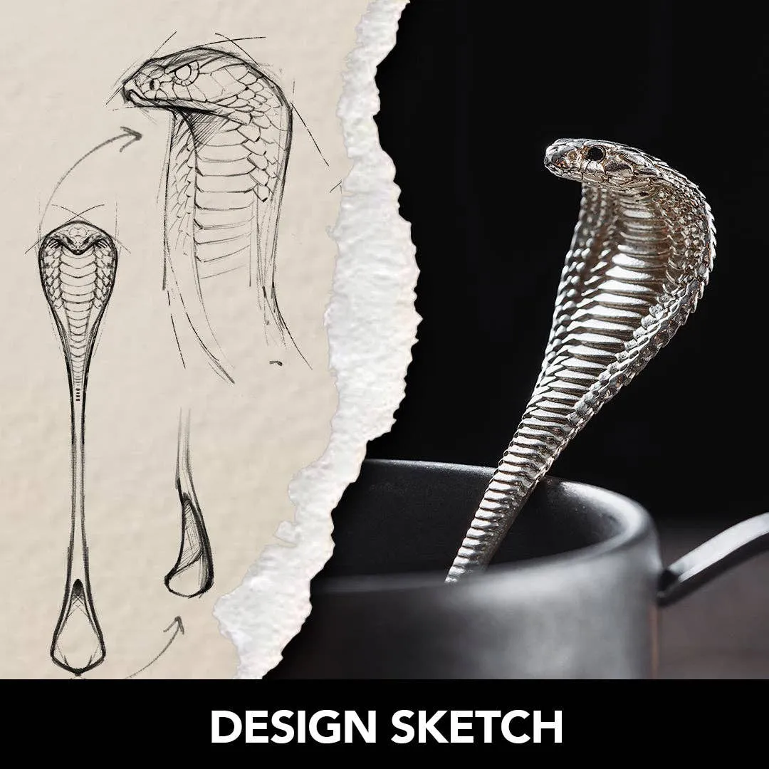 925 Sterling Silver Cobra Snake Coffee Spoon