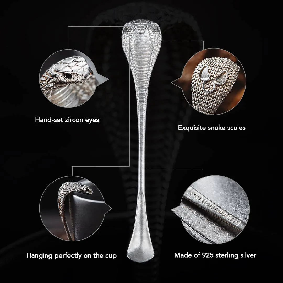925 Sterling Silver Cobra Snake Coffee Spoon