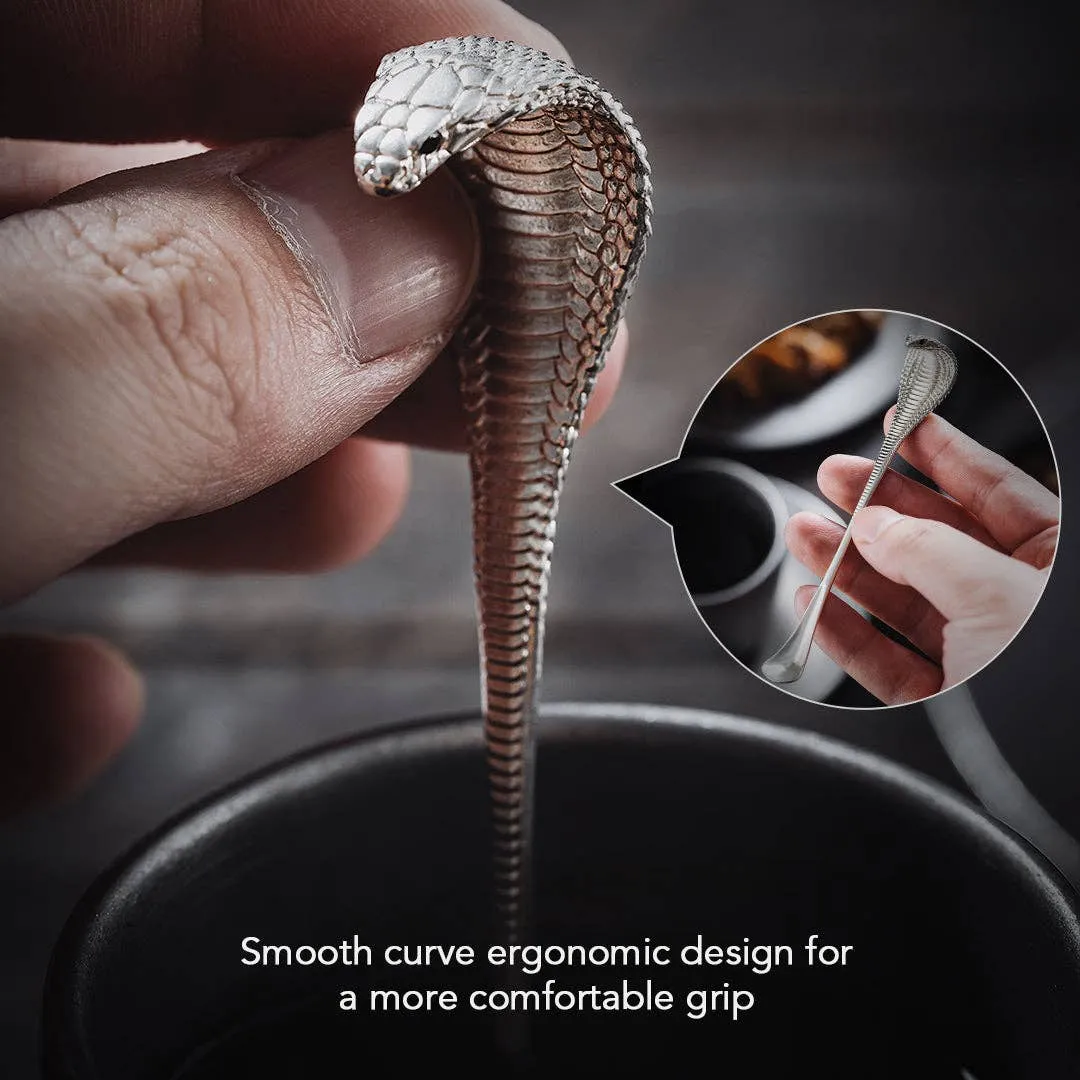 925 Sterling Silver Cobra Snake Coffee Spoon