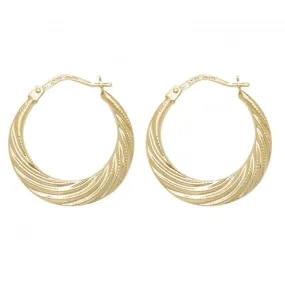 9ct Yellow Gold Creole Earrings ER073