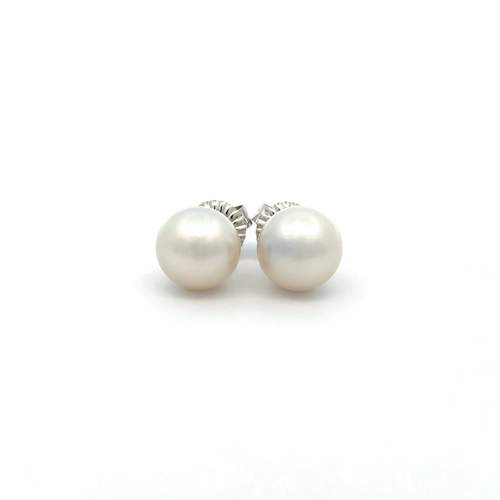 9K White Gold Australian South Sea 11-12mm Cultured Pearl Stud Earrings