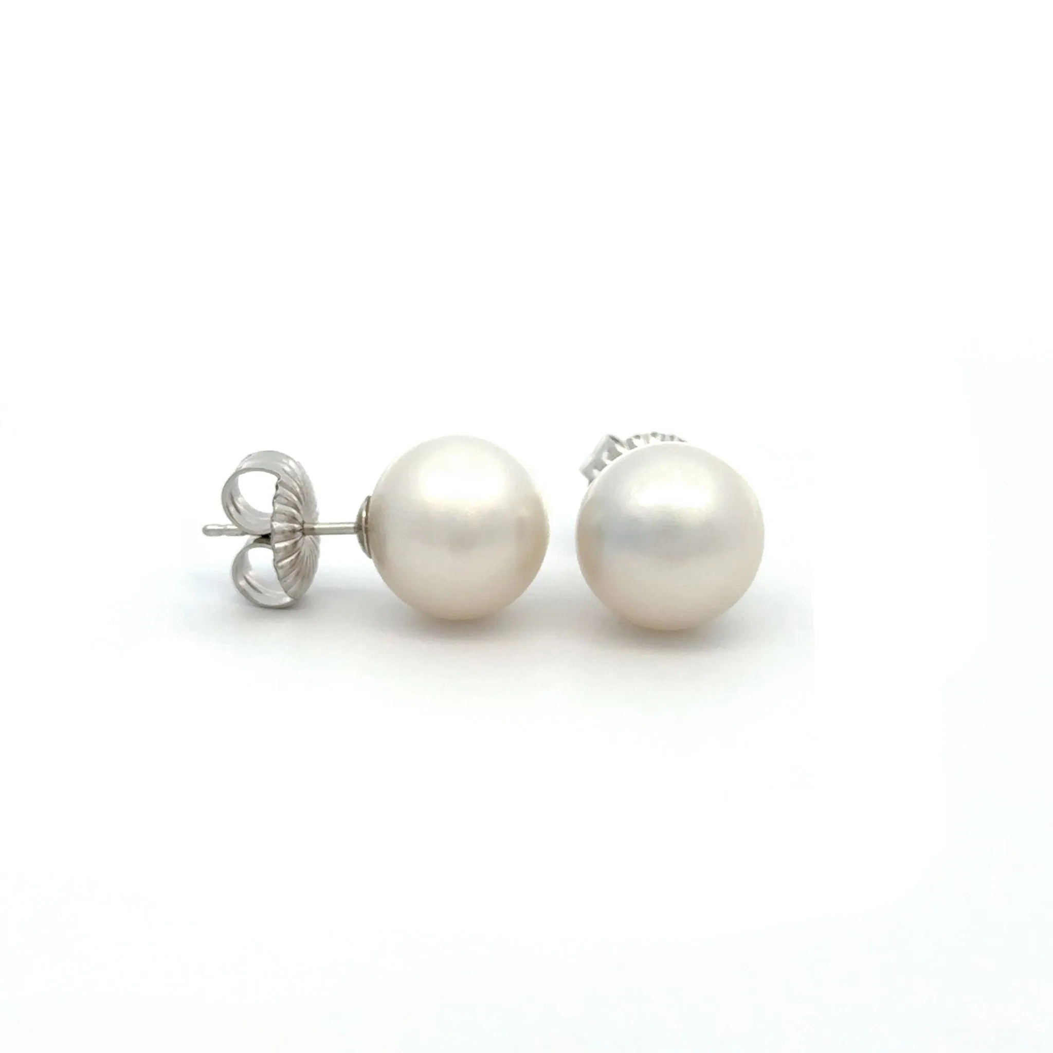 9K White Gold Australian South Sea 11-12mm Cultured Pearl Stud Earrings