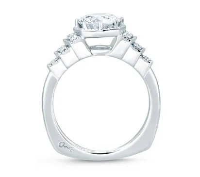 A.JAFFE ART DECO DECO VINTAGE STEP ENGAGEMENT RING 0.15             (not including center stone)