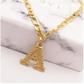 Alphabet Pendant Necklace for Women with Initial A-Z in Gold Color