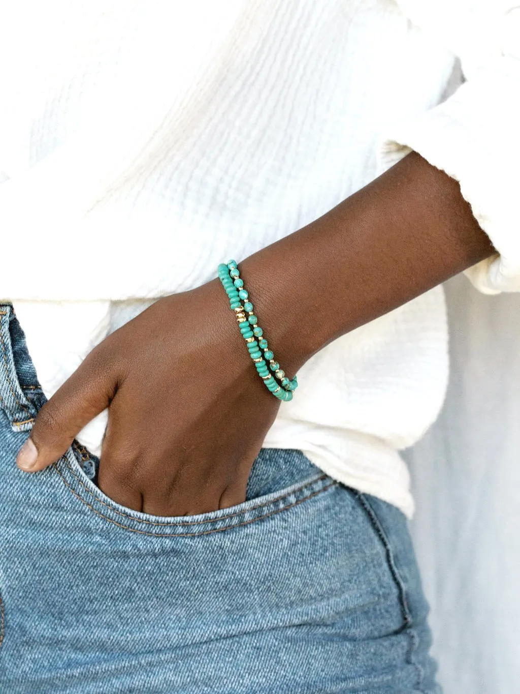 Beaded Turquoise Bracelet - Kalilinoe