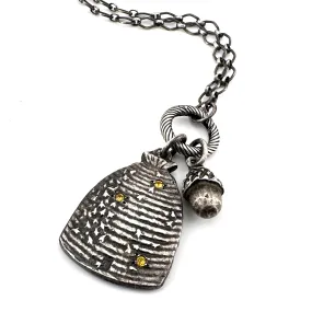BEEHIVE Yellow Sapphire Necklace Set in Silver