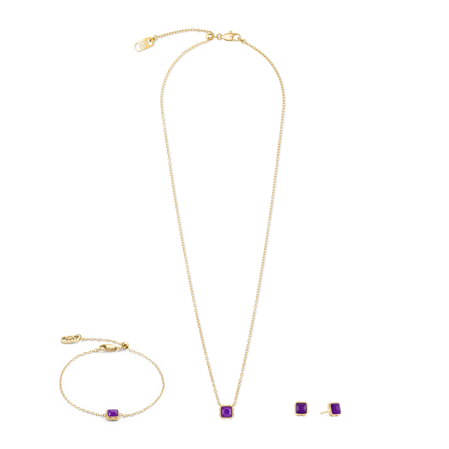 Birthstone February Necklace Sugilite Gold