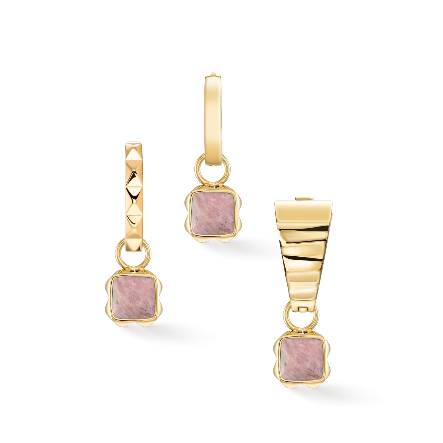 Birthstone July Charm Rhodochrosite Gold